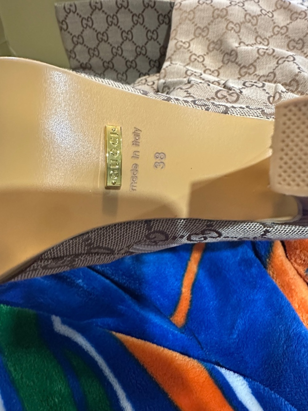 Gucci Beige GG Monogram Over-the-Knee Block Heel Boots - Picture 2 of 5